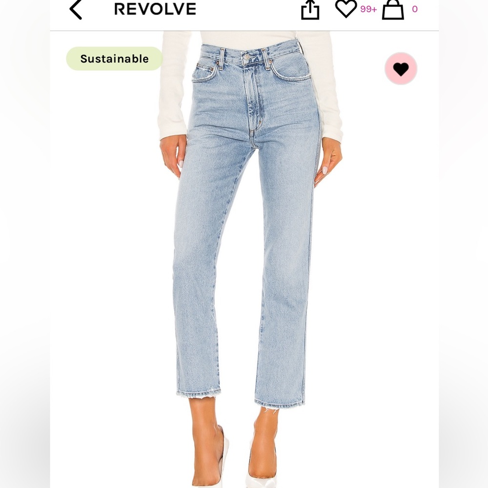 AGOLDE Pinch Waist High Rise Kick in Riptide